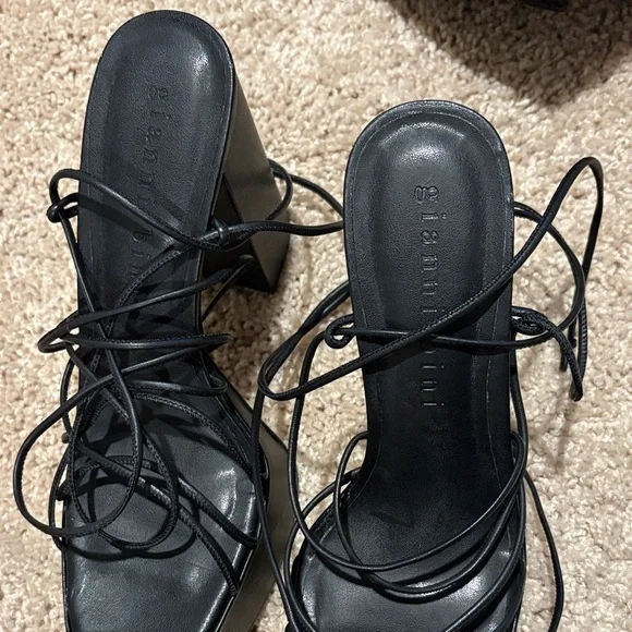 Gianni Bini Black Platform Lace-Up Sandals - Picture 2 of 4